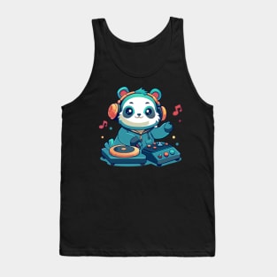 cute panda playing dj music Tank Top